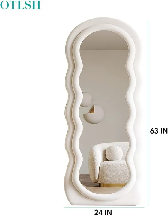 Wavy%20Floor%20Mirror63%20X%2024Full%20Length%20Mirror%20Stand%20Flannel%20Irregular%20Wavy%20Mirror%20-%20Image%203