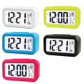 Smart Temperature Alarm Clock LED Display Digital Backlight Calendar Desktop Snooze Mute Electronic Mini Alarm Clock Watch - Wall Clock.
