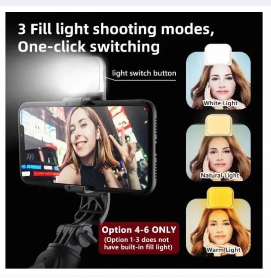 Q07%20Selfie%20Stick%20Foldable%20Mini%20Tripod%20with%20Fill%20Light%20Bluetooth%20Remote%20Shutter%20Retractable%20Rod%20for%20Phone%20(100cm)%20-%20Image%202