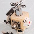 Activity Cube Busy Board, Wooden Montessori Toys Busy Cube for Kids Baby Travel Toy Wooden Educational Toy Fidget Cube Toddlers.