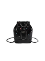 Korean Faux Diamond Aesthetic Leather Mini Bucket Fashion Niche All Match Chain Backpack Luxury Fairy Grunge Y2k Girl Handbag. 