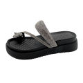 Shiny Crystal Butterfly Flat Heeled Sandals Women 2024 Summer Clip Toe Platform Slippers Woman Soft Thick Sole Flip-Flops Slides. 