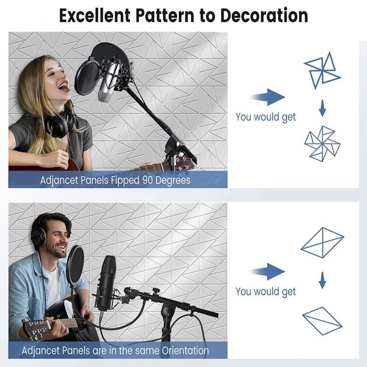 12Pack%20Acoustic%20Foam%20Panels%20Sound%20Proof%20Foam%20Panels%20with%20Self-Adhesive,%2012X%2012X%200.4Inch%20White%20-%20Image%208