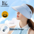 LouisWill Women Sun Cap Sun Visor Hat Foldable Empty Top Hat Casual Sport Sun Hats Portable Beach Cap Large Brim Cap Sun Protection Cap UV Protection Straw Hats With Windproof Rope for Outdoor Travel. 