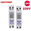 SINOTIMER TM610 Programmable Timer Switch LCD Display 18mm Single Module Din Rail 220V External Trigger Switch.