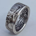 【Innovative design】Yuanjing temu Antique Coin Morgan Beauty Carved Men's 1945 Ring Children's Women's Jewelry. 