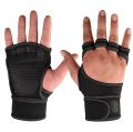 New 1 Pair Weight Lifting Training Gloves Women Men Fitness Sports Body Building Gymnastics Grips Gym Hand Palm Protector Gloves.