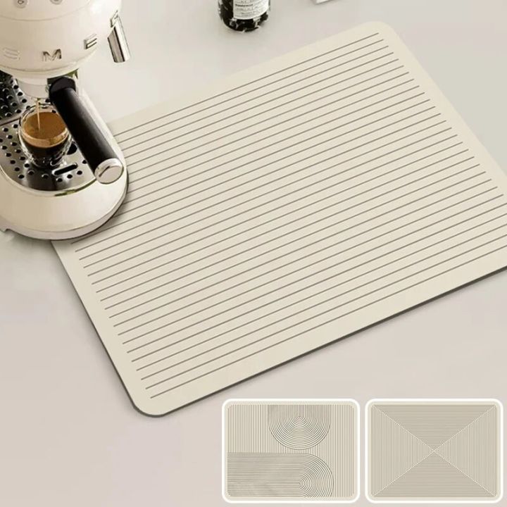 Rubber Drying Pad Non-slip Kitchen Super Absorbent Mat Guard Countertop Protector Kitchen Accessories Coffee Machine Pads