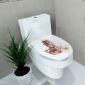 32cm*39cm Sticker WC Pedestal Pan Cover Sticker Toilet Stool Sticker Home Decor Bathroon Decor 3D Printed Flower View 2023. 