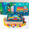 GC Creative Mosaic Puzzle Kid Toy Mushroom Nails Pegboard 3D Jigsaw Toys Puzzle Game Early Learning Educational Toys For Boys Girls.