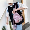 Women Backpack Cute Cartoon Badge Design Shoulder Bag Eco Friendly Canvas Small Backpack Girls School Bags Travel Bag mochila.