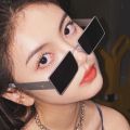 【linfang store】Rectangle Women Sun Glasses Men UV Retro Square Black Sunglasses Luxury Glasses Decoration Eyewear. 