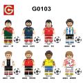 Soccer Player Minifigures Messi Ronaldo Football World Cup Star Players Action Figures, Building Blocks Toy For Legoes.