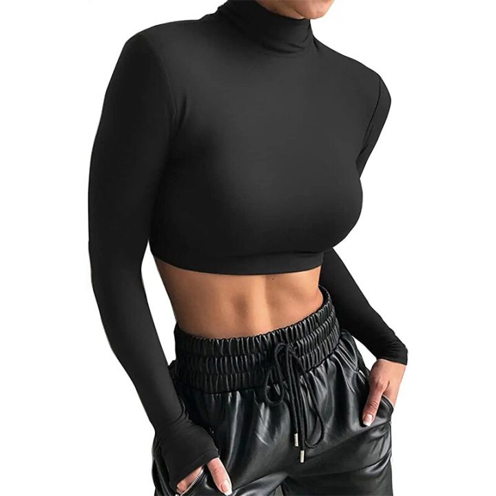 Women's%20Long%20Sleeve%20Turtleneck%20Crop%20Tops%20Fitted%20Basic%20T%20Shirt%202022%20Autumn%20Black%20Tee%20Women%20Streetwear%20Neon%20Green%20Tops%20PR655G%20-%20Image%208