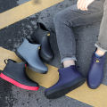Korean version men's low-top rain boots, short tube rain boots, men's fashion galoshes, kitchen water boots, fishing rubber shoes, water shoes summer. 