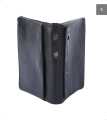 Black 100% Cow Leather Card Holder and Two Zipper Pockets Wallet for Men - wallet for men. 