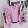 【Cashmere Family】Mulberry silk top, cardigan, jacket, women's thin cutout, sunscreen knitting, shawl, short. 