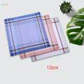 12x Hanky Premium Comfortable Soft Plaid Handkerchief for Suit Wedding Party Style A. 