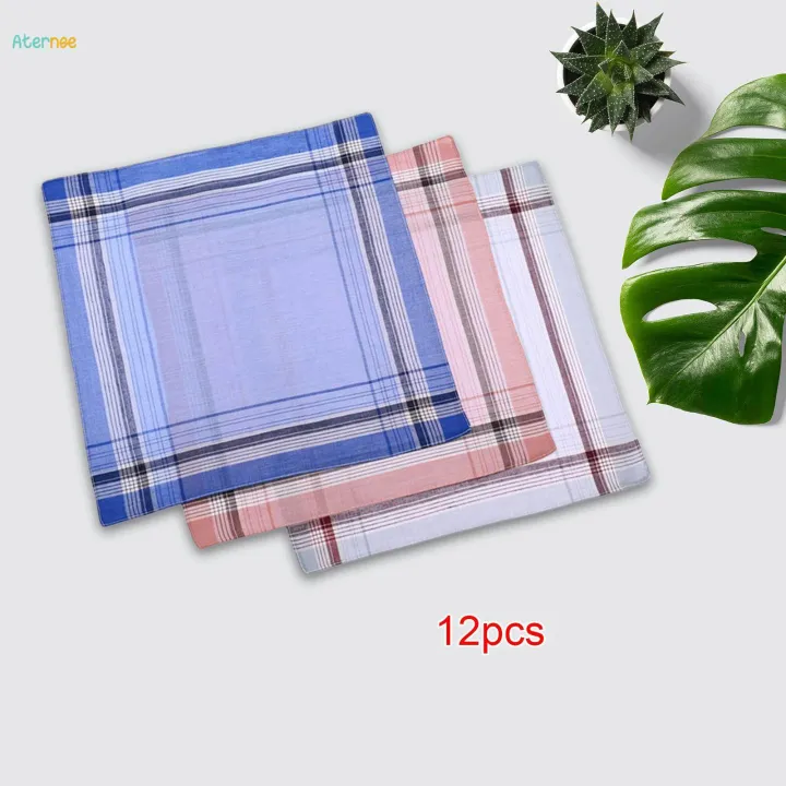 12x%20Hanky%20Premium%20Comfortable%20Soft%20Plaid%20Handkerchief%20for%20Suit%20Wedding%20Party%20Style%20A%20-%20Image%204