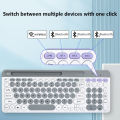 Multifunction Wireless Keyboard and Mouse Combo, Multi-Device (Bluetooth+2.4G) Keyboard Mouse with Phone Tablet Holder. 