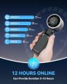 PlayHot Portable Handheld Turbo Fan, 5 Gear Wind, Battery Operated, Up to 12 Working Hours, 3 IN 1 Hand Fans with Air Turbo Tech Cooling Fan for Outdoor Activities, Travel, Beach (Black).