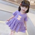 New Girls Summer Cute Dress Foreign Style Children's Short Sleeve Baby Girl Skirt Korean Princess Skirt Tide.