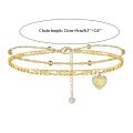 Bohemia Style Layered 26 Letter Heart Infinity Anklet For Women Summer Beach Initial Anklet On Foot Ankle Jewelry Travel Gift. 