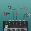 4 Channel Line Mixer Compact Mini Audio Mixer for sub Mixing Bass Keyboards. 