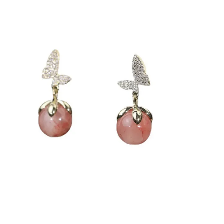 Pink%20Female%20Butterfly%20Earrings%20Fashion%20Versatile%20Korean%20Temperament%20Women's%20Long%20Earrings%20Female%20Cute%20Drop%20Earrings%20for%20Girls%20-%20Image%204