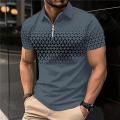 HoneyYami New Summer T Shirts for Men 2023 Short Sleeve Turn-down Collar Letter Printing Button Striped Polo Tees Fashion Pullover Tops.