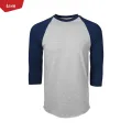 Men's Three Quarter 3/4 Raglan Sleeve Casual T-Shirt From Levin.