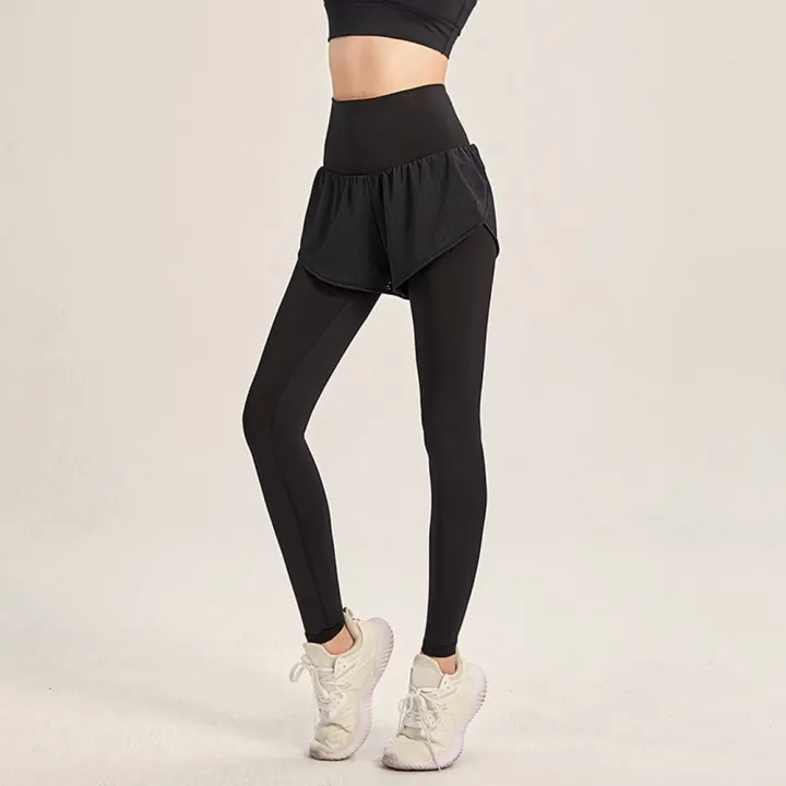 Women%202-in-1%20Sports%20Pants%20Wide%20Elastic%20Waistband%20Pocket%20Ankle%20Length%20Yoga%20Leggings%20Running%20Sports%20Trousers%20-%20Image%204