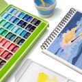 HIMI Twin Cup Jelly Gouache Paint Set, 72 Colors 12g, Jelly Cup Design, Non Toxic Paint for Canvas and Paper, Art Supplies for Professionals (72 Colors).