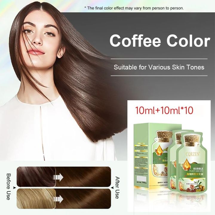 Hair Dye Shampoo Natural Plant Bubble Hair Dye Long-lasting Hair Color Plant-based Foam Hair Coloring Shampoo Covers Gray Hair