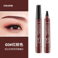Clear Rooted Wild Pen, Non fading and Durable Female Simulation Network Red Four Forked Liquid Eyebrow Painter. 