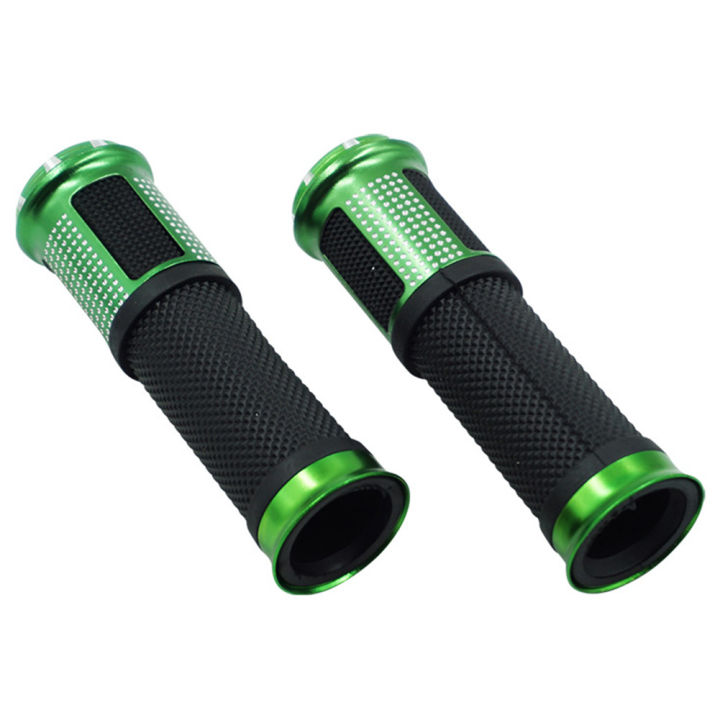 LI%201%20Pair%20Motorcycle%20Hand%20Grips%20CNC%20Aluminum%20Soft%20Rubber%20Handlebar%20Grips%20Throttle%20Universal%207/8"%20Left%20Grip%201"%20Right%20Grip%20-%20Image%203