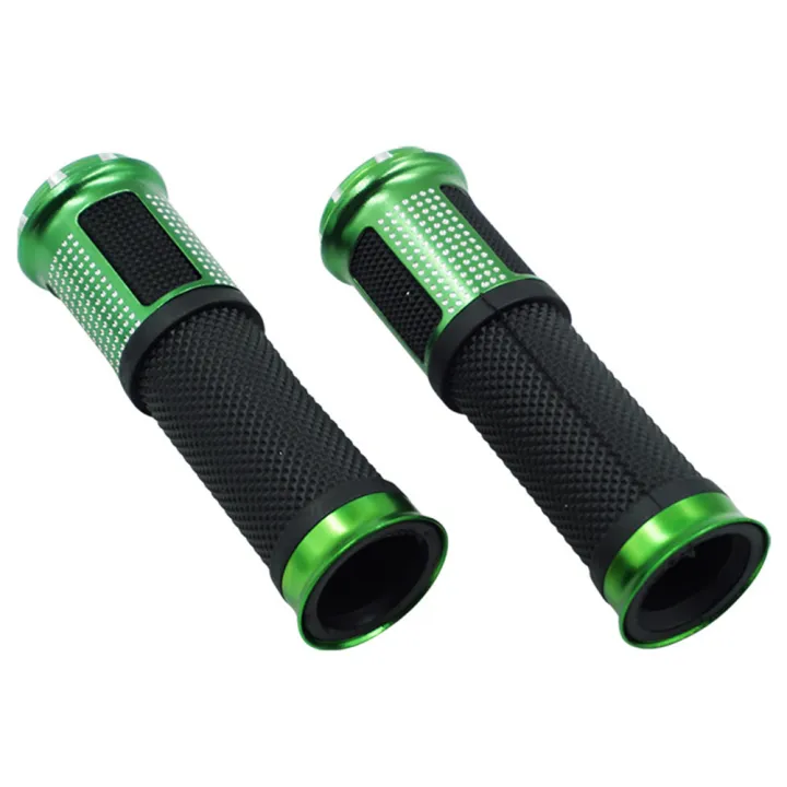 LI%201%20Pair%20Motorcycle%20Hand%20Grips%20CNC%20Aluminum%20Soft%20Rubber%20Handlebar%20Grips%20Throttle%20Universal%207/8"%20Left%20Grip%201"%20Right%20Grip%20-%20Image%203
