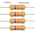 50Pcs- 1/2 Watt 120 Ohm Resistor 1/2W 120 Ohm Carbon Film Resistor 120 Ohm Half Watt Resistance 0.5 Watt 5% Tolerance Fixed Resistors 2 Pin Leads.