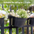 Hanging Flower Pots, Metal Iron Wall Flower Pots for Railing Balcony Garden Home Decoration Easy to Use (Black)3pcs. 