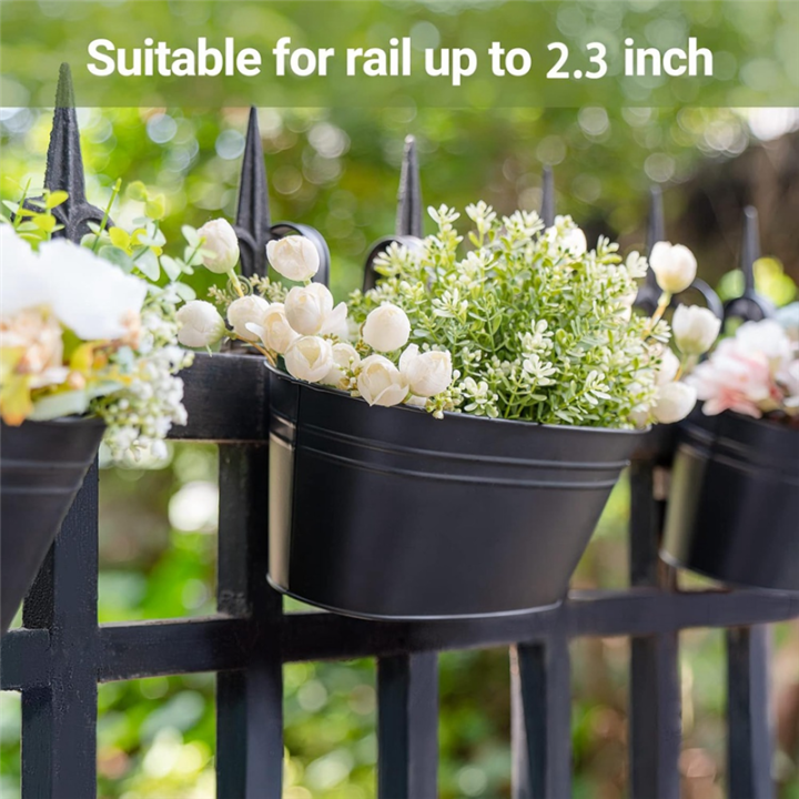 Hanging%20Flower%20Pots,%20Metal%20Iron%20Wall%20Flower%20Pots%20for%20Railing%20Balcony%20Garden%20Home%20Decoration%20Easy%20to%20Use%20(Black)3pcs%20-%20Image%205