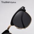 Trudren Unisex Classic Browline Polarized Sunglasses for Men Horn Rimmed Square Sun Glasses Womens Metal Rivets Sunglass RB3016. 