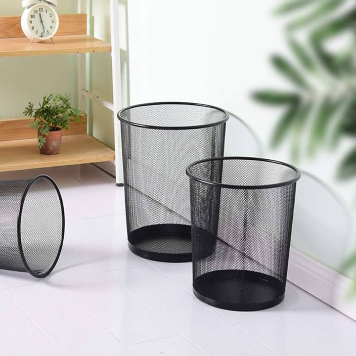 Iron Net Classical Trash Can, Simple Designed Garbage Can Ash Bin Dust Bin Trash Container for Home Office Kitchen Bathroom