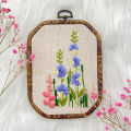 DIY Embroidery Kit with Retro Hoop Flower Pattern Printed Cross Stitch with Frame Handmade Sewing Art Craft Gift Home Decoration Vnce Lncei.