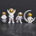 4 Pcs Astronaut Figure Statue Figurine Spaceman Sculpture Educational Toy Desktop Home Decoration Astronaut Model Blue.