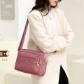 Casual Crossbody Bags Solid Waterproof Nylon Phone Pouch Multi Zipper Pocket Messenger Bags Adjustable Strap For Daily Work. 