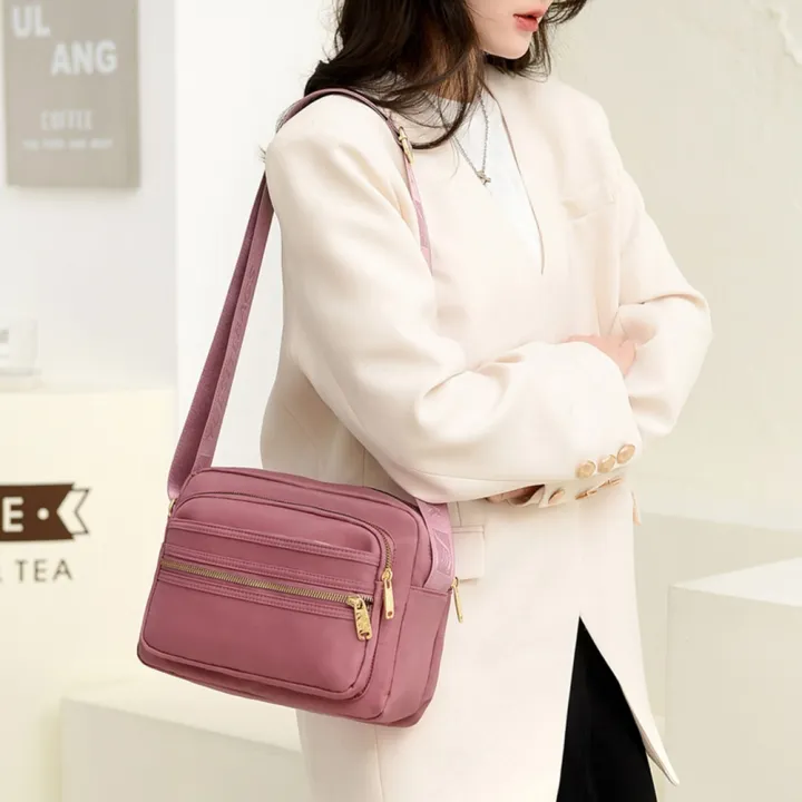 Casual%20Crossbody%20Bags%20Solid%20Waterproof%20Nylon%20Phone%20Pouch%20Multi%20Zipper%20Pocket%20Messenger%20Bags%20Adjustable%20Strap%20For%20Daily%20Work%20-%20Image%206