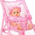 TE Baby Infant Doll Stroller Carriage Foldable With Doll For 12inch Doll Barbie pink. 