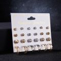 Trendy Mixed Design Pearl Stud Earrings for Women New collection - 12 Pairs Earring for Women - Earring Set for Girls Stylish Simple Top - Kaner Dul - Kaner Dul.