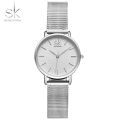 SK Super Slim Sliver Mesh Stainless Steel Watches Women Top Brand Luxury Casual Clock Ladies Wrist Watch Relogio Feminino.