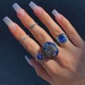The Vampire Diaries Rings Elena Gilbert Daylight Rings Vintage Crystal Ring With Blue Lapis Fashion Movies Jewelry Cosplay. 